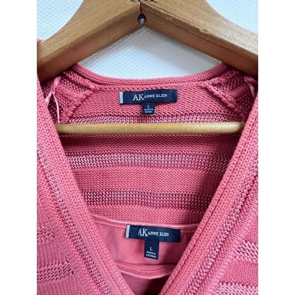 Vintage Anne Klein Womens 3/4 Sleeve One Button Cardigan with Inner & Sweater Pi - Picture 7 of 16